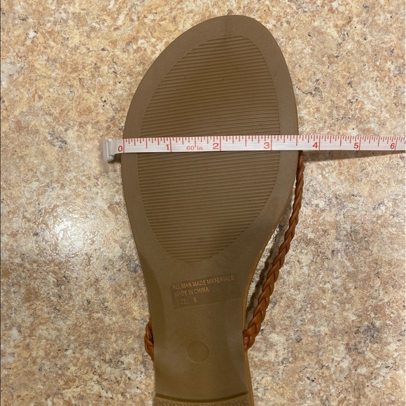 NWT Wild Diva Lounge-Braided Straps Flip Flops-Cognac - Picture 9 of 11